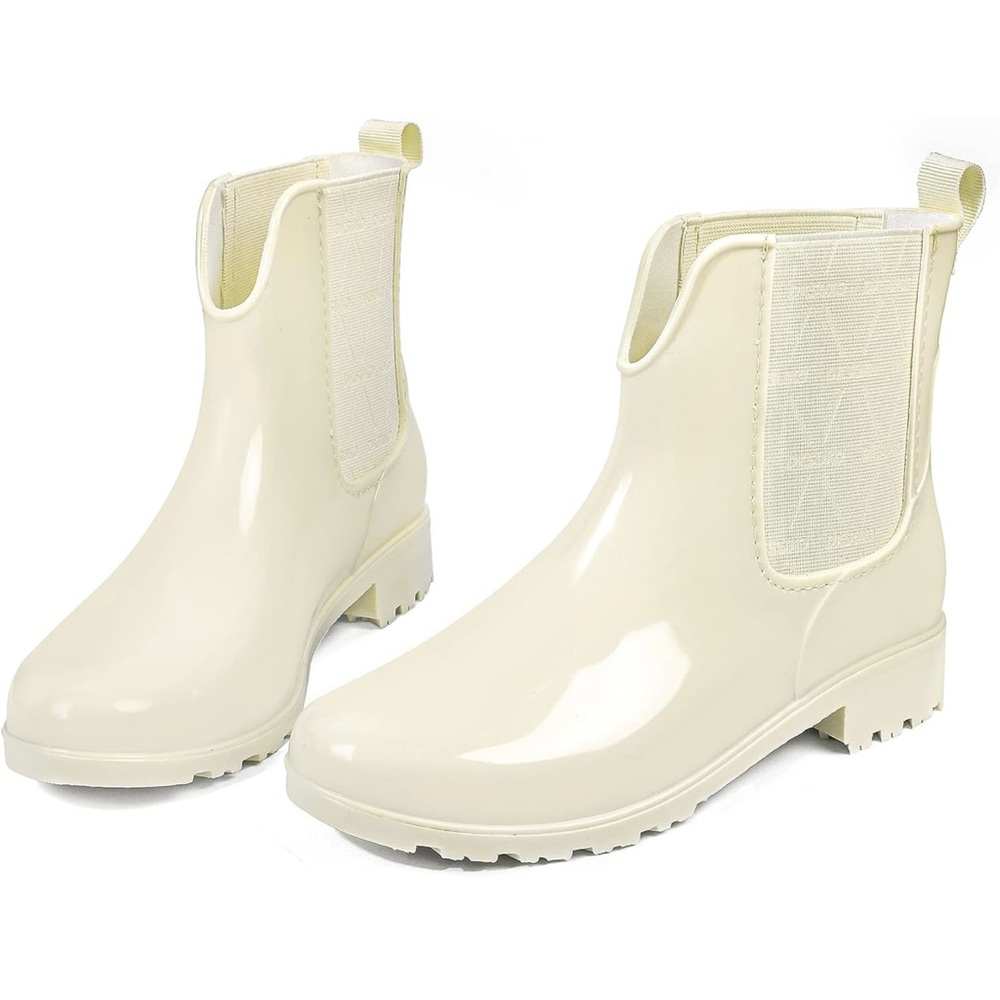 Women's Cream Ankle Boots rain shoes